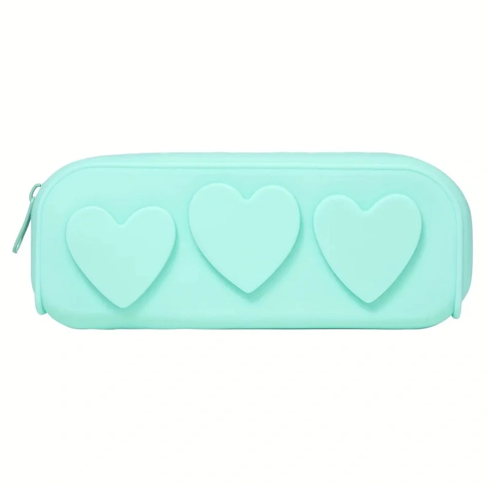 Tiffany Blue Green Turquoise Hearts 💕 Silicone Makeup Cosmetic Travel Bag